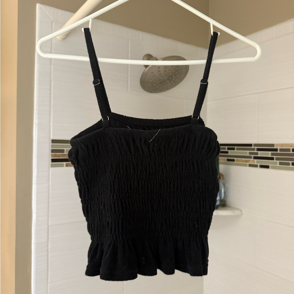 Ocean Drive Black Smocked Camisole